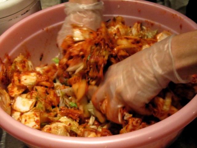 mixing kimchi 3